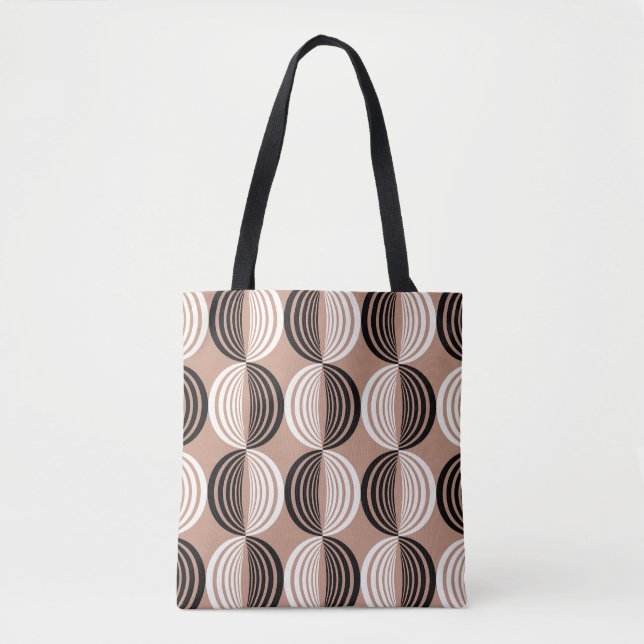 Geometric Brown Circles Seamless Design Tote Bag (Front)
