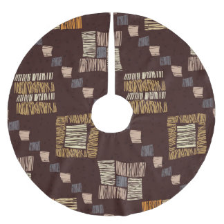 Geometric Brown Ethnic Tribal Background Brushed Polyester Tree Skirt