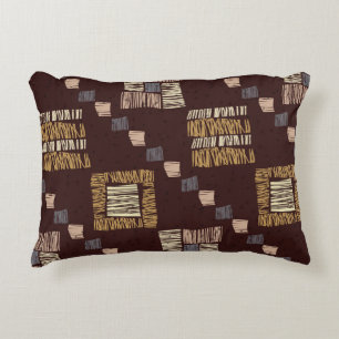 Geometric Brown Ethnic Tribal Background Decorative Cushion