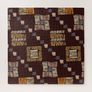 Geometric Brown Ethnic Tribal Background Jigsaw Puzzle