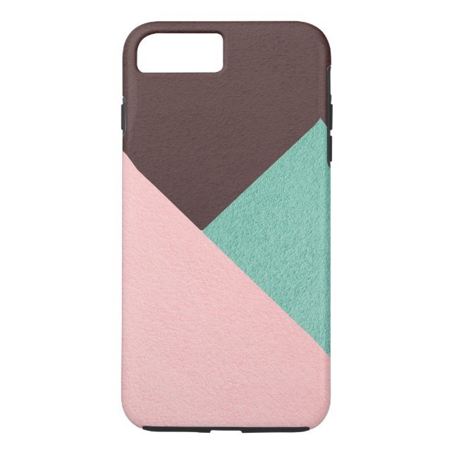 Geometric Brown Green & Pink Personalised Case-Mate iPhone Case (Back)