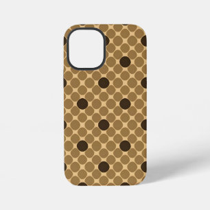 Geometric Brown Pattern with Circles iPhone 12 Mini Case