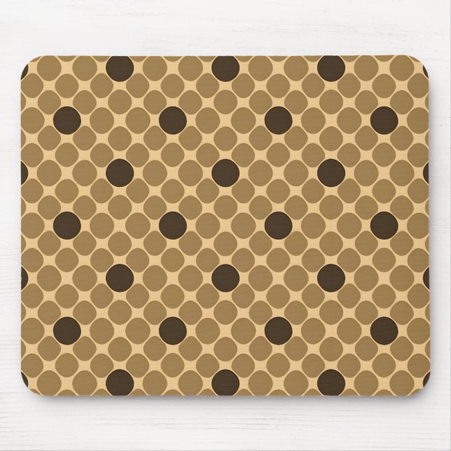 Geometric Brown Pattern with Circles Mouse Mat (Front)