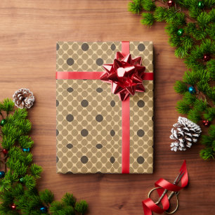 Geometric Brown Pattern with Circles Wrapping Paper