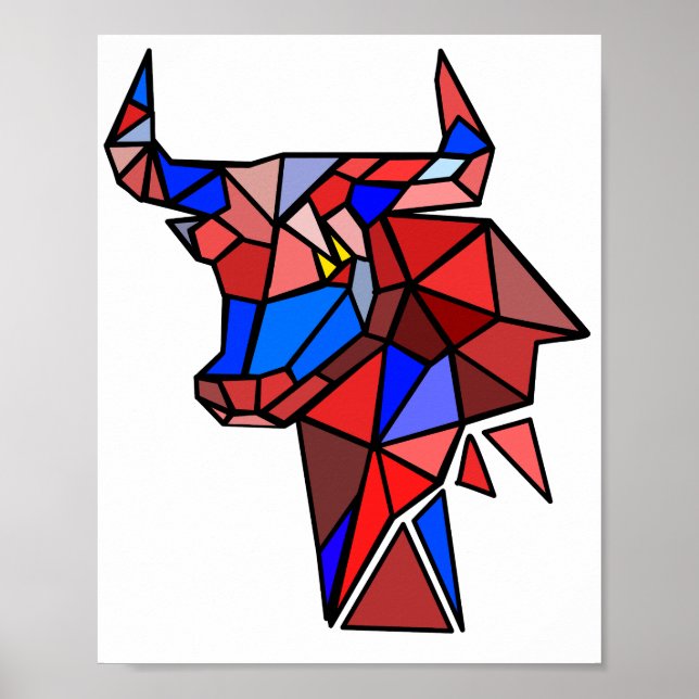 Geometric Bull Shapes Poster (Front)