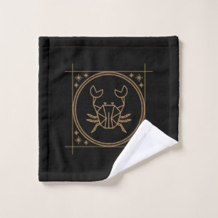 Geometric Cancer Zodiac Art Wash Cloth