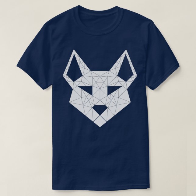 Geometric Canine White Inverted T-Shirt (Design Front)