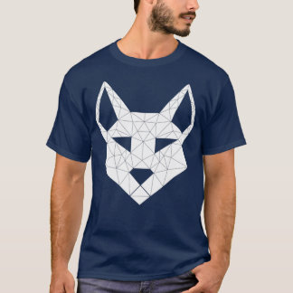 Geometric Canine White Inverted T-Shirt