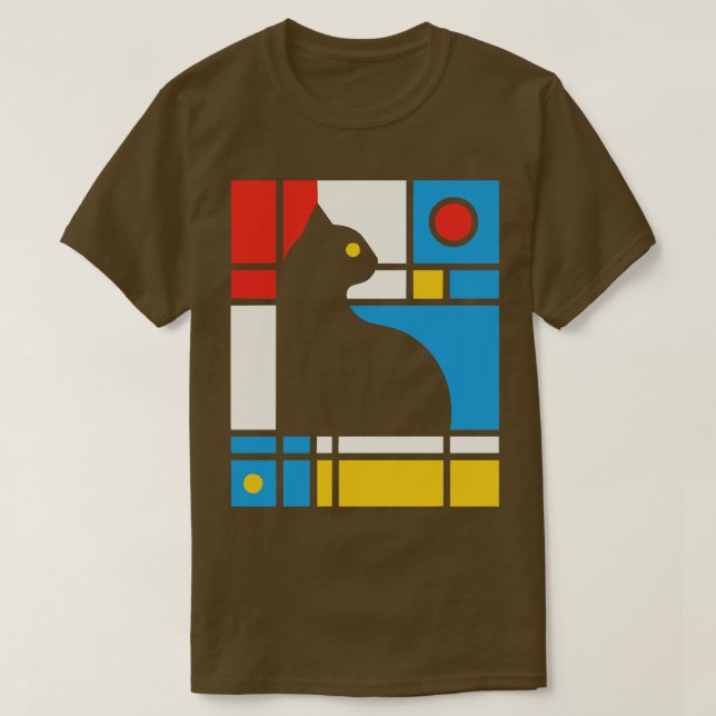Geometric Cat Abstract Design T-Shirt (Design Front)