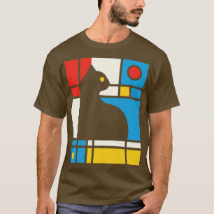 Geometric Cat Abstract Design T-Shirt