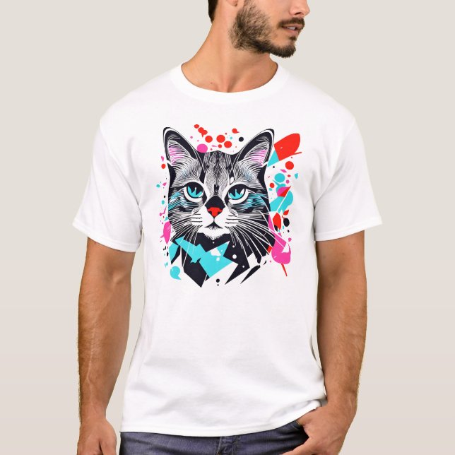 geometric cat T-Shirt (Front)