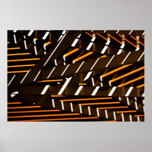 Geometric Ceiling Light Architecture Poster