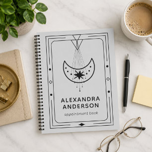 Geometric Celestial Crescent Moon Appointment Book Planner