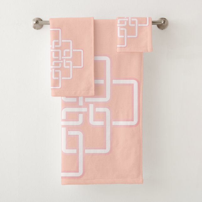 Geometric Celtic Knot Bath Towel Set (Insitu)