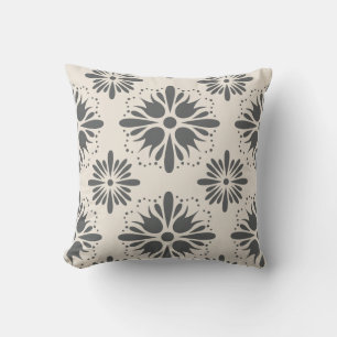 Geometric Charcoal Grey Cream Sherpa Blanket Cushion