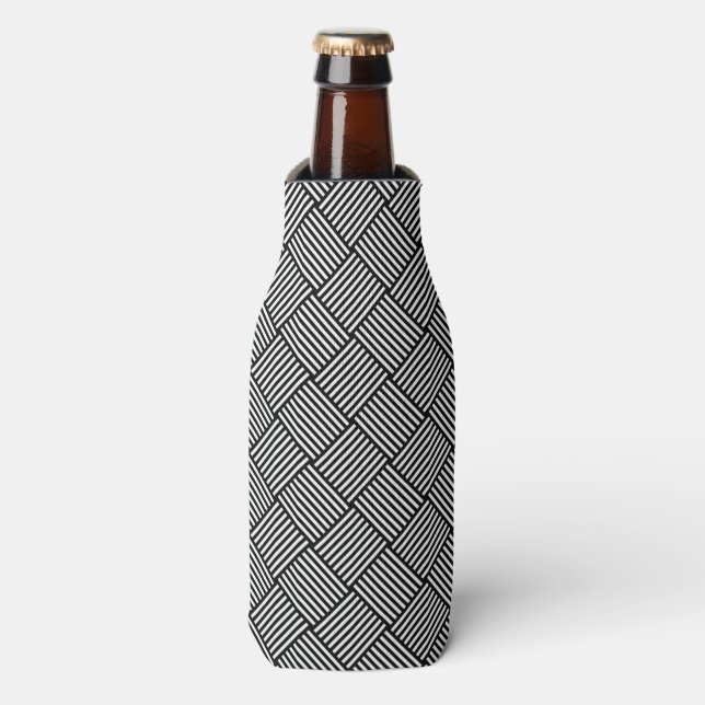 Geometric checked texture bottle cooler (Bottle Front)