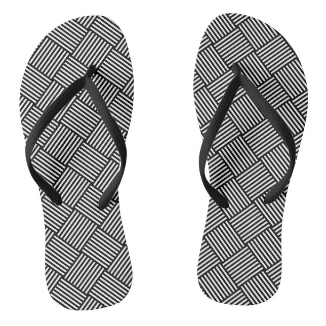 Geometric checked texture flip flops (Footbed)