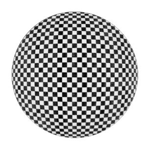 Geometric Chequered Illusion: Vintage Artistry. Cutting Board
