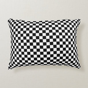 Geometric Chequered Illusion: Vintage Artistry. Decorative Cushion