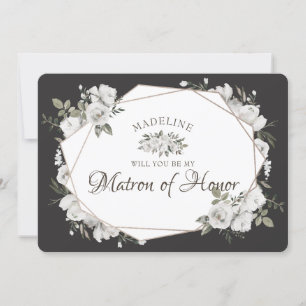 Geometric Cherish Matron of Honour Proposal Card
