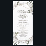 Geometric Cherish White Floral Wedding Ceremony Programme<br><div class="desc">Vintage Cherish White Floral & Rose Gold Painted Roses and Flowers. A Vintage Classic and Elegant Look, and Plenty of Grey, Ivory White, Rose Gold, Dusty Pink, Pine Green, and Grey leaves and foliage. With Hand Painted Floral elements, Vintage Classic Script Fonts, and Elegant Rose Gold Glitter Foil Geometric Terrarium...</div>