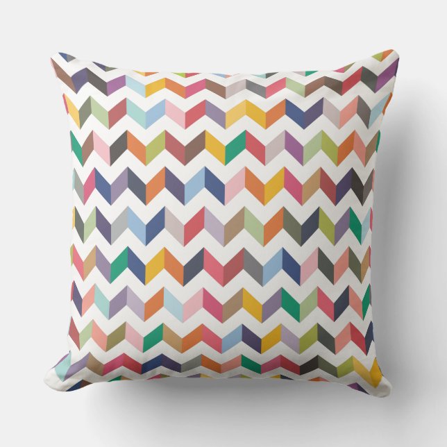 Geometric Chevron Arrow Triangles Pattern Cushion (Front)