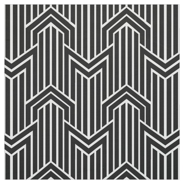 Geometric Chevron Art Deco Style Fabric (Swatch)