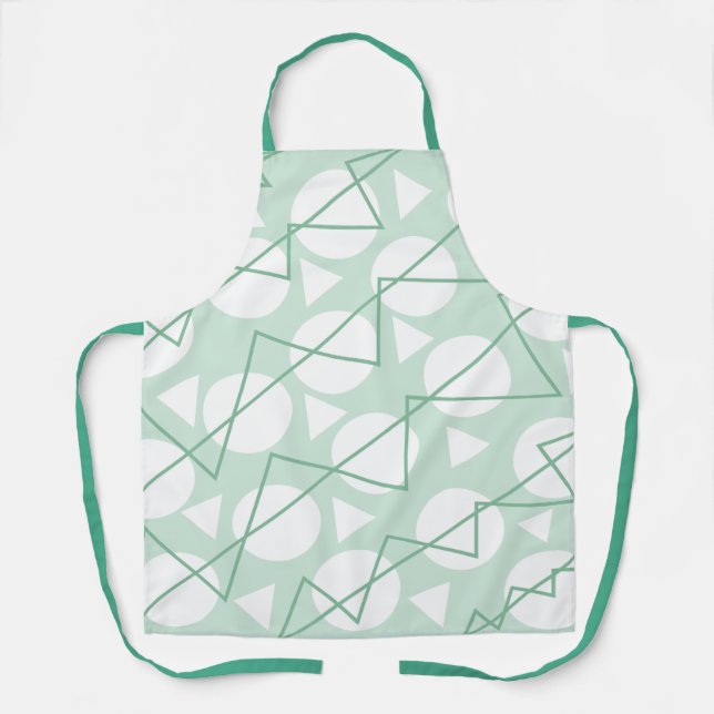 Geometric Chevron Stripes Pattern Kitchen Apron (Front)