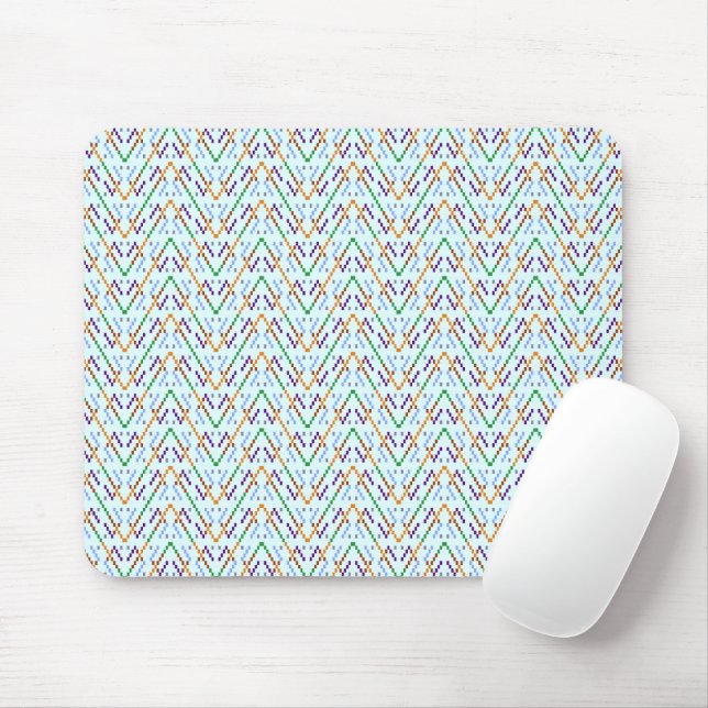 Geometric Chevron Zigzag Mosaic Seamless Pattern Mouse Mat (With Mouse)