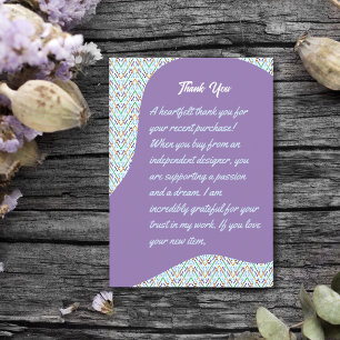 Geometric Chevron Zigzag Mosaic Seamless Pattern Thank You Card