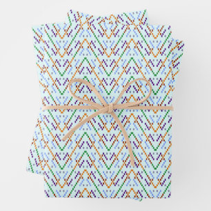 Geometric Chevron Zigzag Mosaic Seamless Pattern Wrapping Paper Sheet