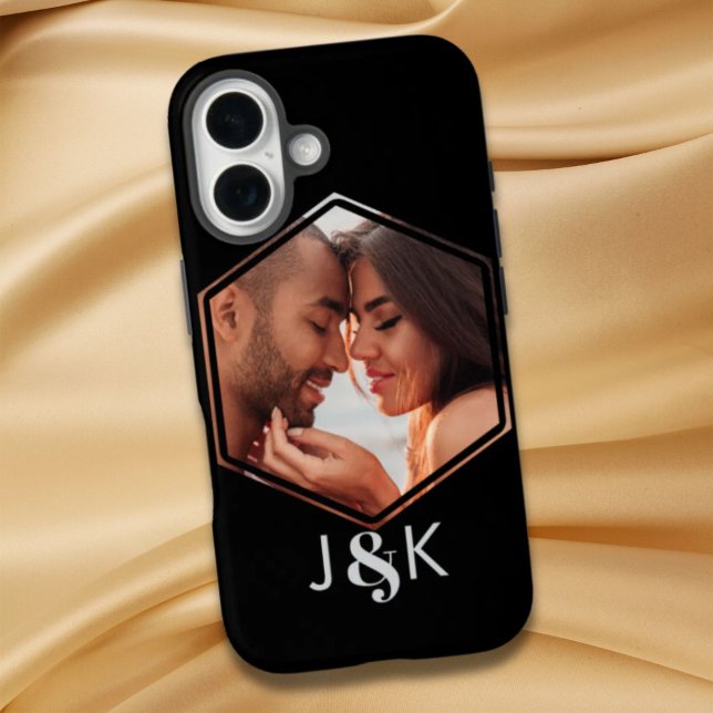 Geometric Chic Girlfriend Boyfriend Photo Collage  Case-Mate iPhone Case (Geometric Chic Girlfriend Boyfriend Photo Collage Case-Mate iPhone Case)