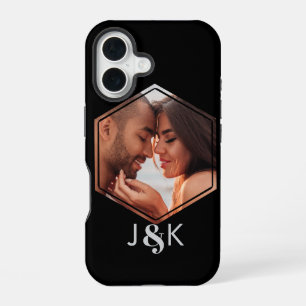 Geometric Chic Girlfriend Boyfriend Photo Collage iPhone 16 Case