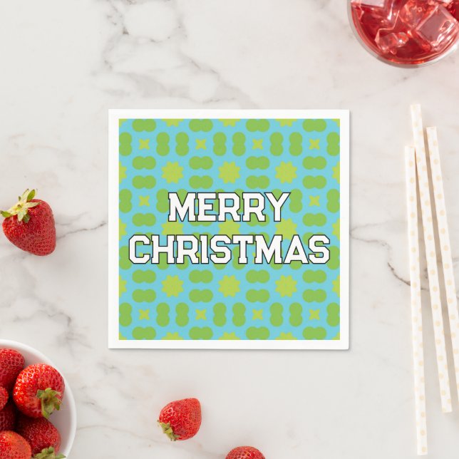 Geometric Christmas Pattern - Personalised  Napkin (Insitu)