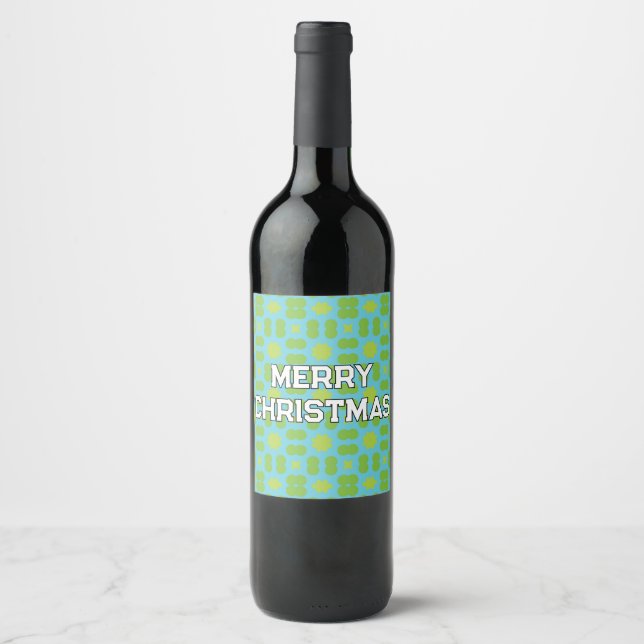 Geometric Christmas Pattern - Personalised  Wine Label (Front)
