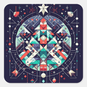 Geometric Christmas  Square Sticker