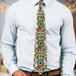 Geometric Christmas Star Design Tie