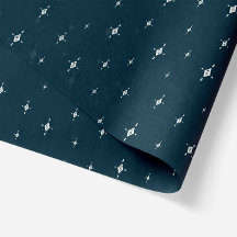 Geometric Christmas Stars in Navy Blue