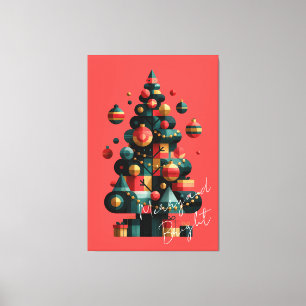 Geometric Christmas Tree Canvas Print