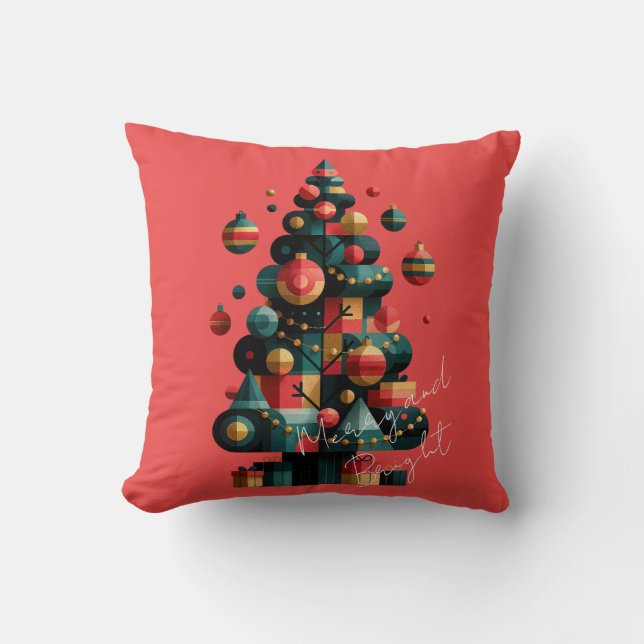Geometric Christmas Tree Cushion (Front)