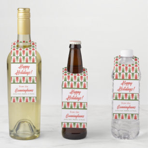 Geometric Christmas Tree Grove Bottle Tag