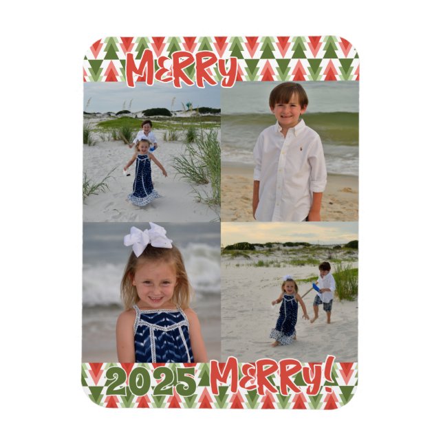 Geometric Christmas Tree Grove Magnet (Vertical)