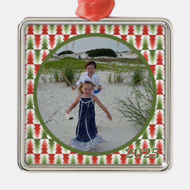 Geometric Christmas Tree Grove Metal Tree Decoration (Front)