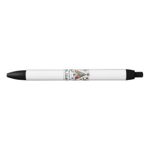 Geometric Christmas Tree Happy Holidays Festive Black Ink Pen