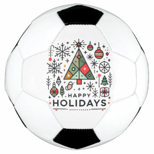 Geometric Christmas Tree Happy Holidays Festive Football