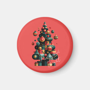 Geometric Christmas Tree Magnet