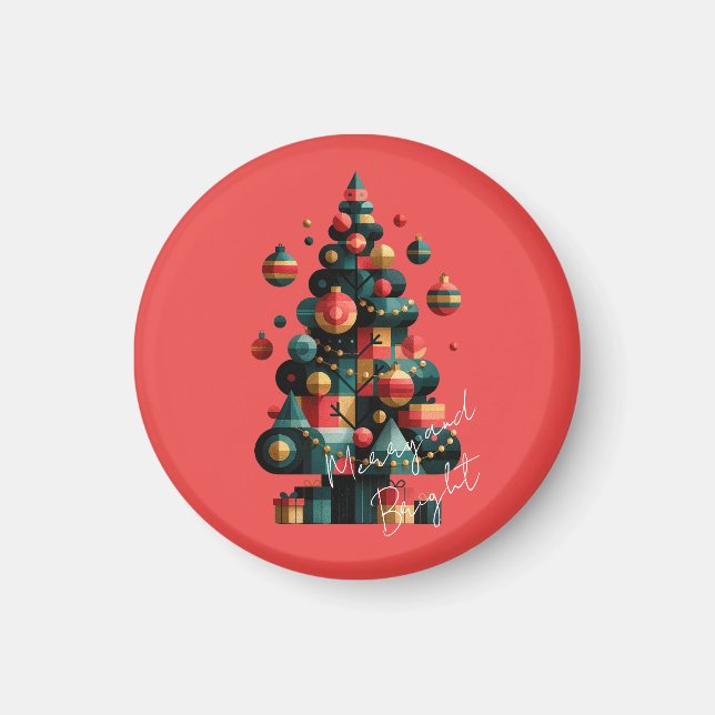 Geometric Christmas Tree Magnet (Front)