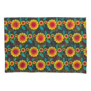 Geometric chrysanthemums pillowcase
