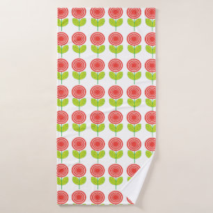 Geometric Circle Flower Pattern Bath Towel