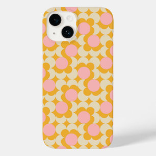Geometric Circle Mid Century Flower Pattern Case-Mate iPhone 14 Case